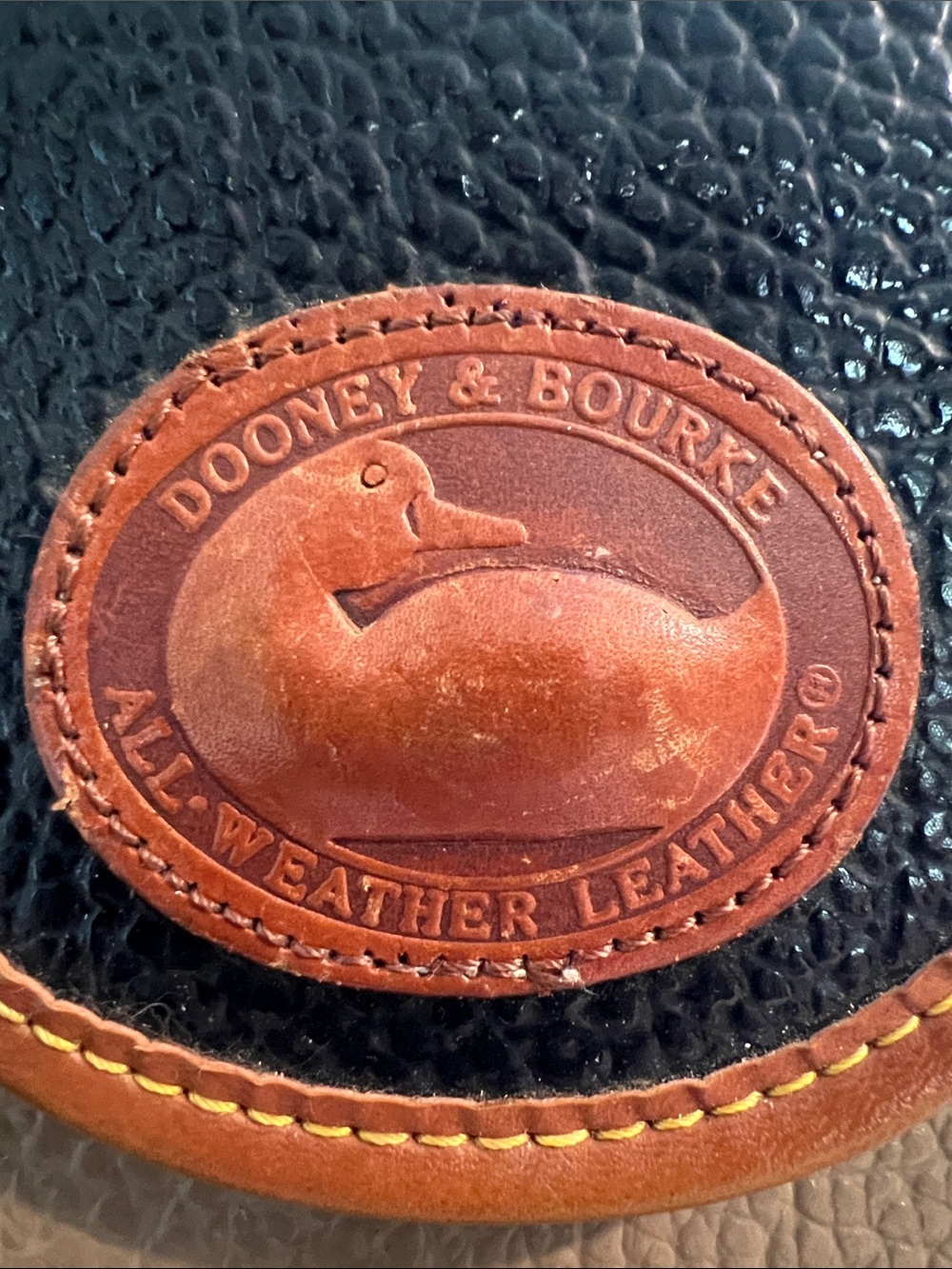 Vintage Dooney & Bourke Tipped Colorblock Top Handle All Weather Leather Satchel - Picture 2 of 7